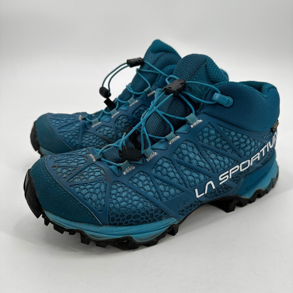 La Sportiva GTX Women 9 Teal Blue Gore Tex Hiking Shoe Mid Trail Waterproof